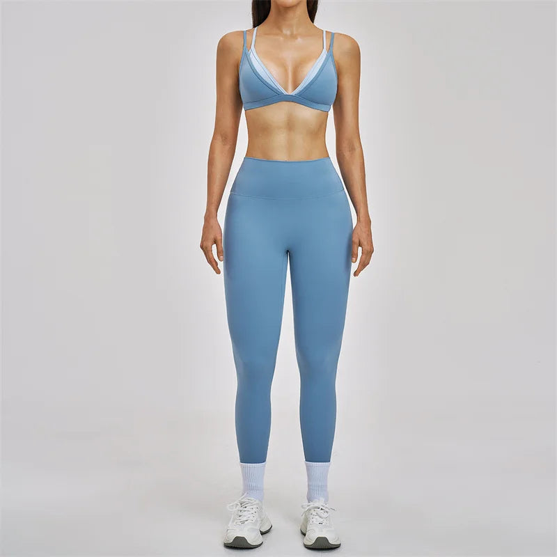 Two-Piece Breathable Sports Bra High Waisted Leggings