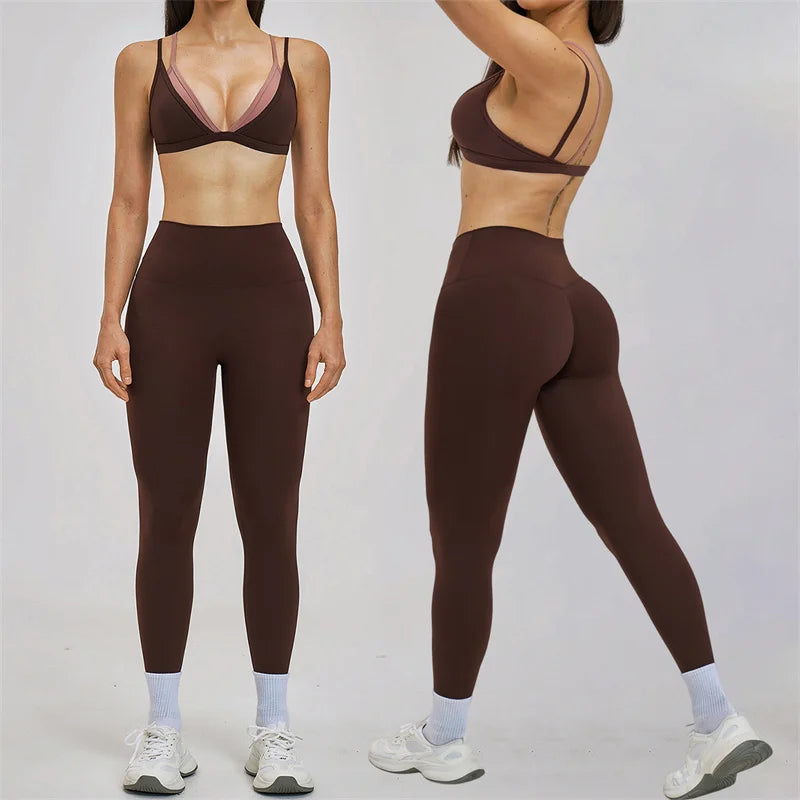 Two-Piece Breathable Sports Bra High Waisted Leggings
