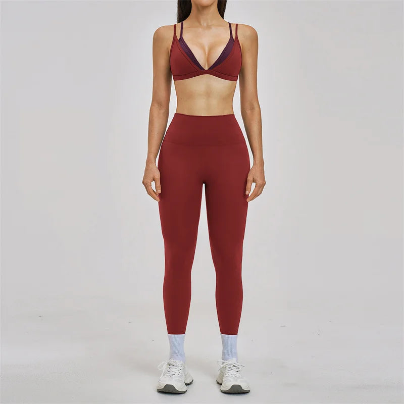 Two-Piece Breathable Sports Bra High Waisted Leggings