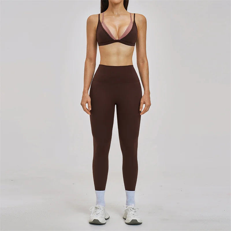 Two-Piece Breathable Sports Bra High Waisted Leggings